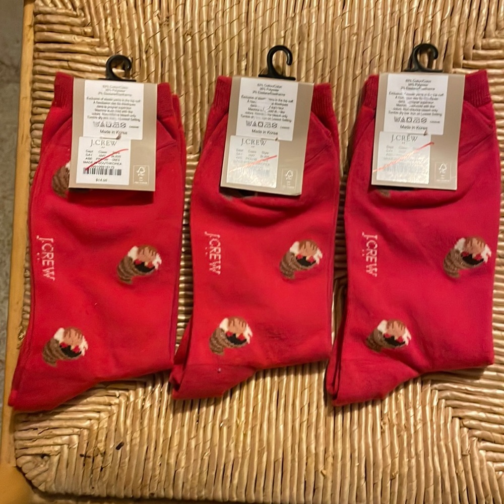 3 pairs j. Crew socks new with tags MSRP $14.50:pair one size nwt